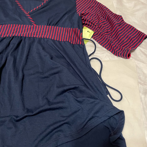NWT Maternity Top By My Lil Bump Large Striped - Picture 3 of 6
